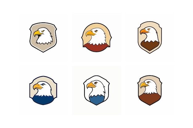 bald eagles face logo labeled cartoon kawaii linocut doodle engraving vector illustration