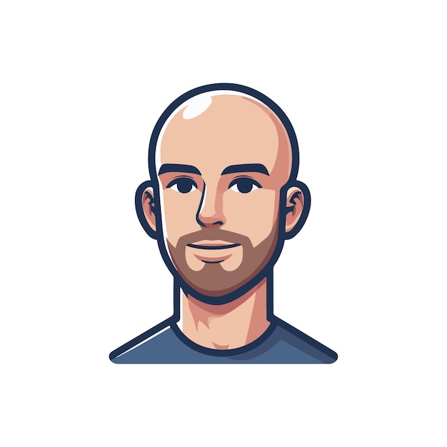 Vector bald guy ai generated image