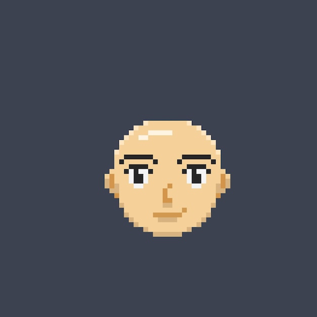 bald man in pixel art style