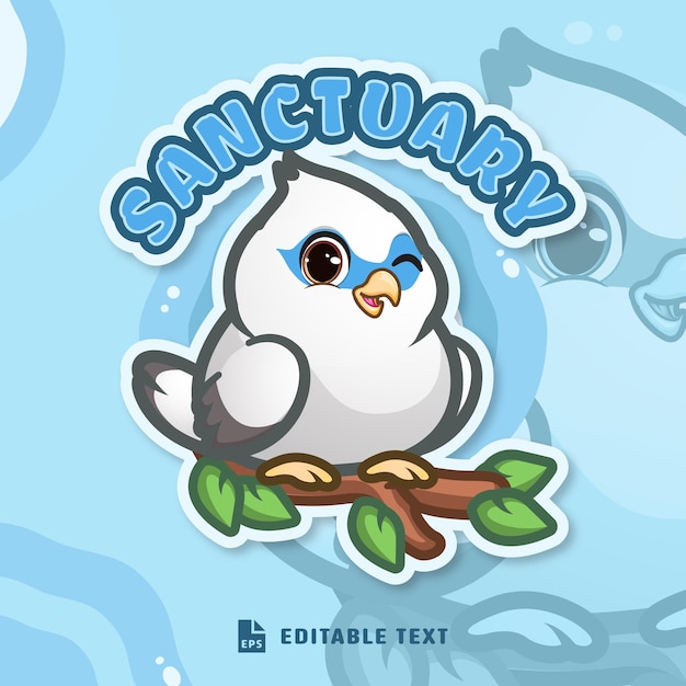 Bali Myna Cute Logo Mascot