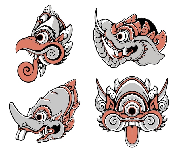 Vector balinese animal ornament