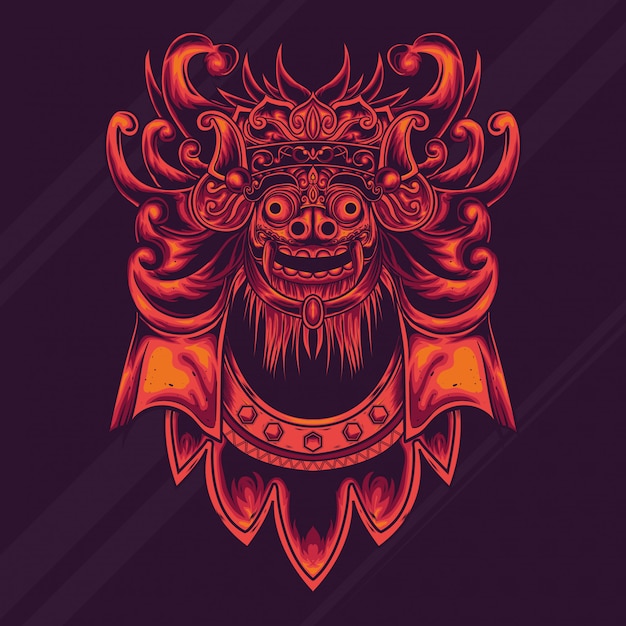 Balinese barong culture illustration design