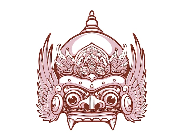 Vector balinese mask art and culture royalty free vector