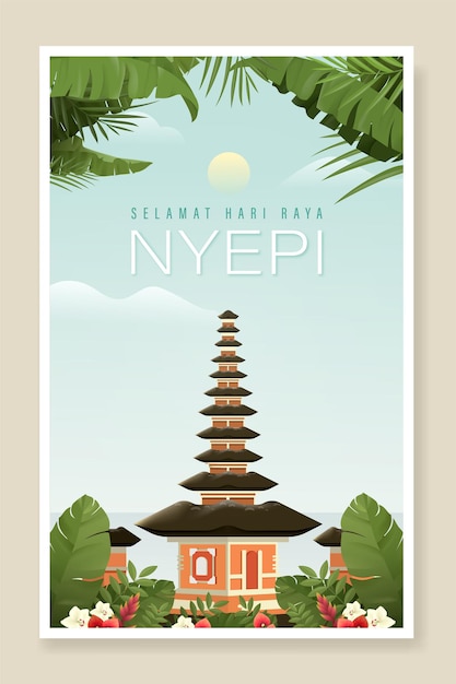 Balis Day Of Silence And Hindu New Year Vector Illustration fit for Poster Banner and Template