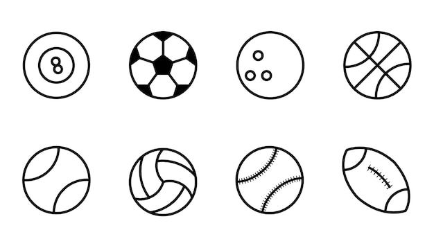 Ball icon football bowling basketball tennis volleyball football