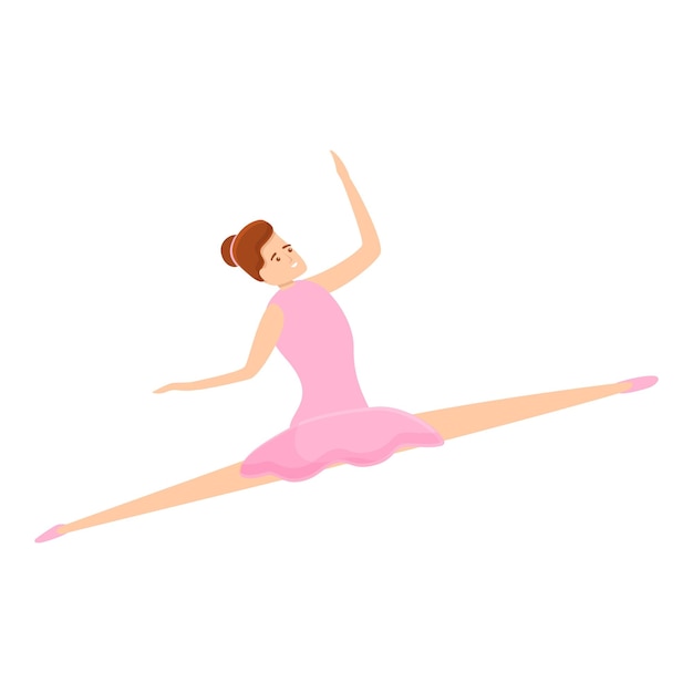 Ballerina girl icon Cartoon of ballerina girl vector icon for web design isolated on white background