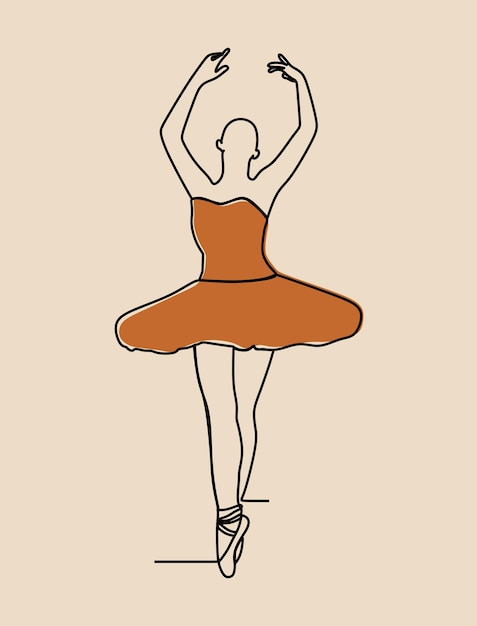 ballerina style Continuous line art