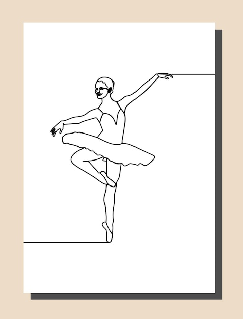 ballerina style Continuous line art