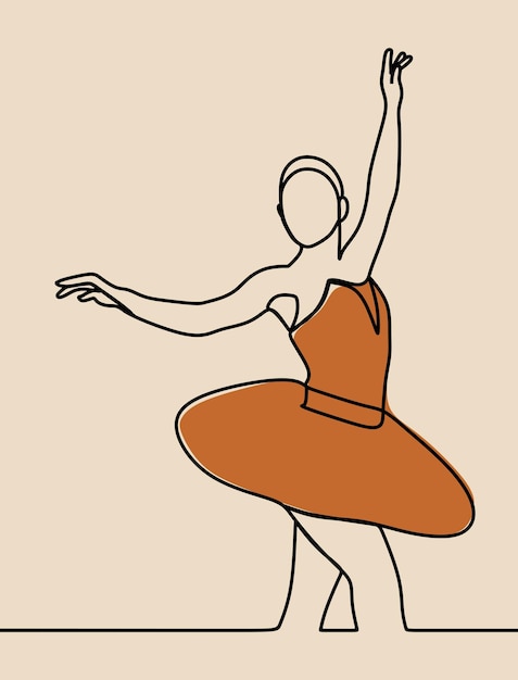 ballerina style Continuous line art