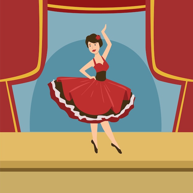 Ballerina In Stylized Spanish Dress Solo Dance