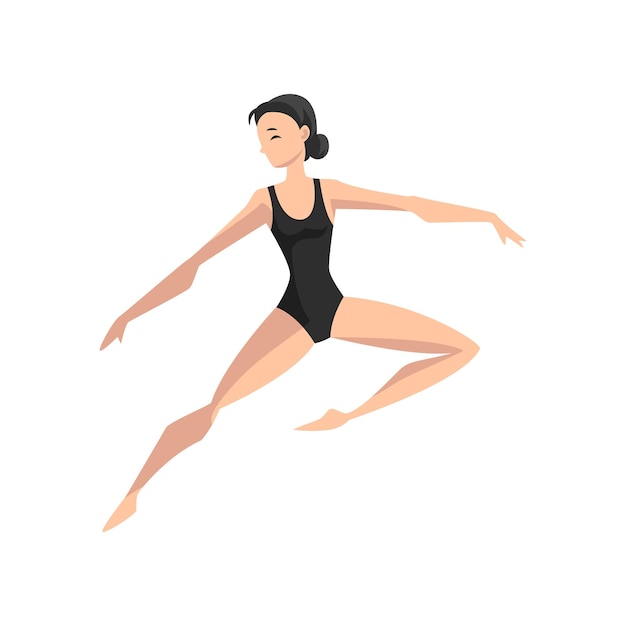 Ballet dancer beautifull slim ballerina dancing vector Illustration isolated on a white background