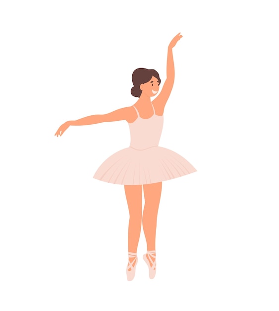 Ballet dancer girl. Cartoon Girl, Woman Classic Choreography dancer, Ballerina Dancing Ballet