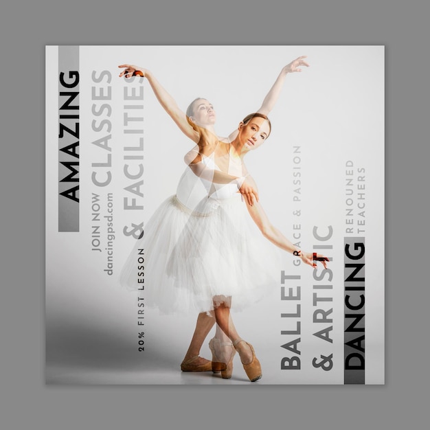 Ballet dancer squared flyer template