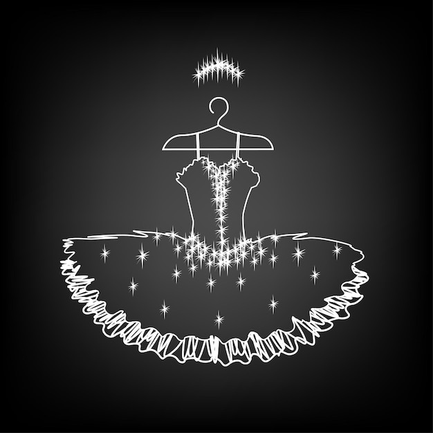 Ballet tutu on a hanger silhouette