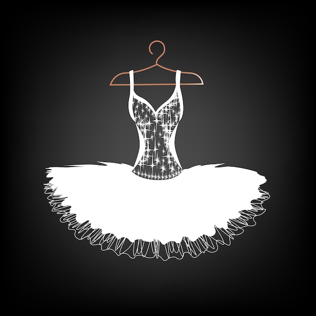 Ballet tutu on a hanger silhouette