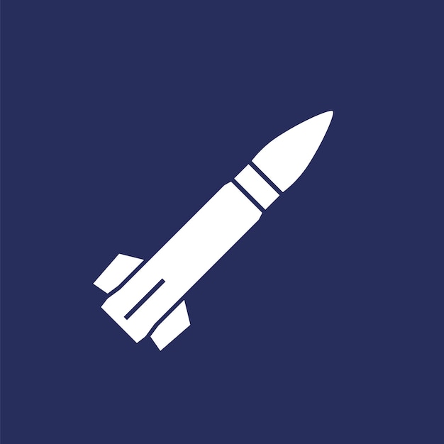 Ballistic missile vector icon on dark