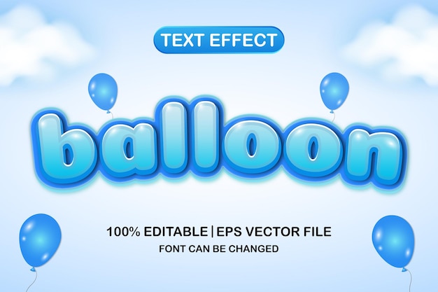 Balloon 3d editable text effect