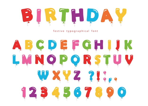 Balloon colorful font.