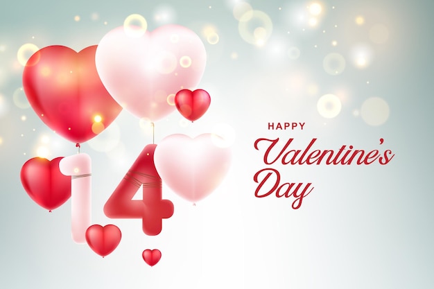 balloon Love with fourteen. Valentine's day background