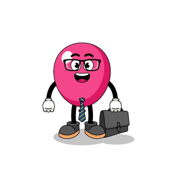 Balloon mascot as a businessman character design