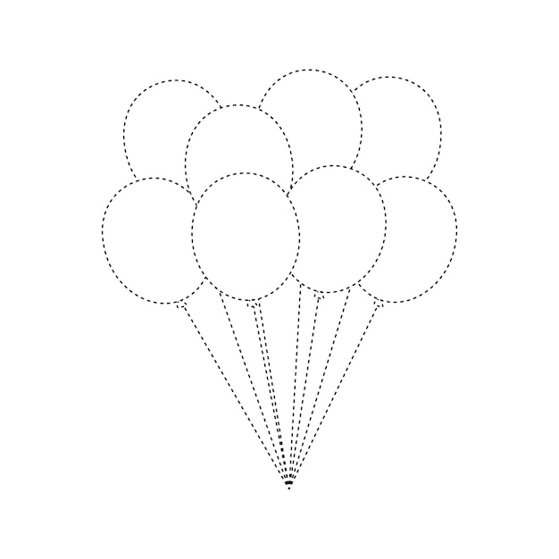 Balloon tracing worksheet for kids