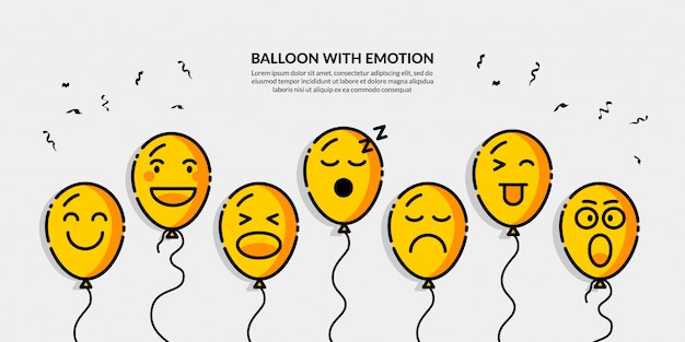 Balloon with different emotion banner