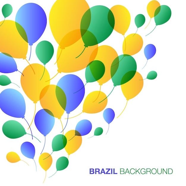 Balloons Background using Brazil flag colors vector illustration