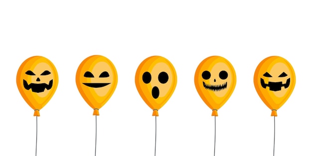 Balloons Halloween with scary face collection