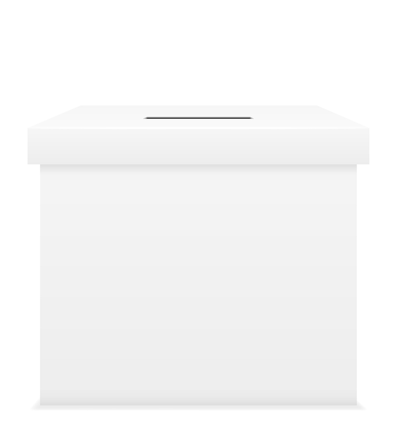 Ballot box for election voting isolated on white background