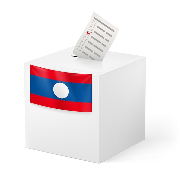 Ballot box with voting paper Laos