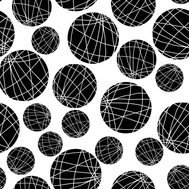 Vector balls of different sizes with stripes vector seamless pattern background for wallpaper fabrics wrapping paper nursery and stationery