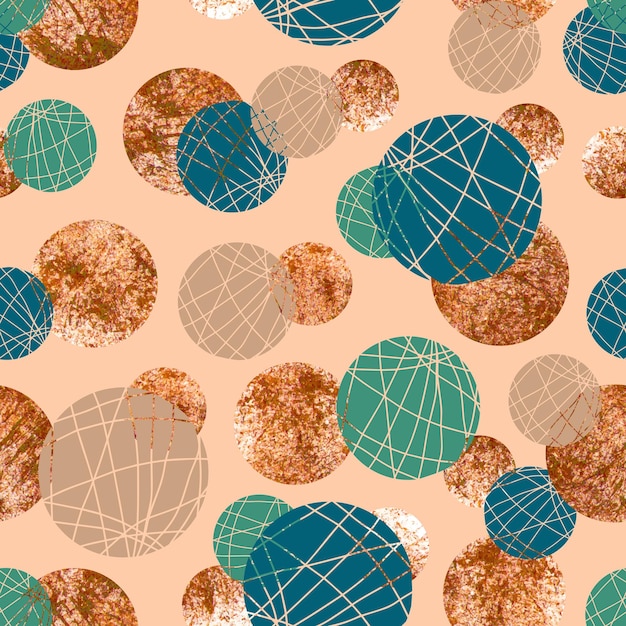 Balls of different sizes with stripes vector seamless pattern Background for wallpaper fabrics wrapping paper and stationery