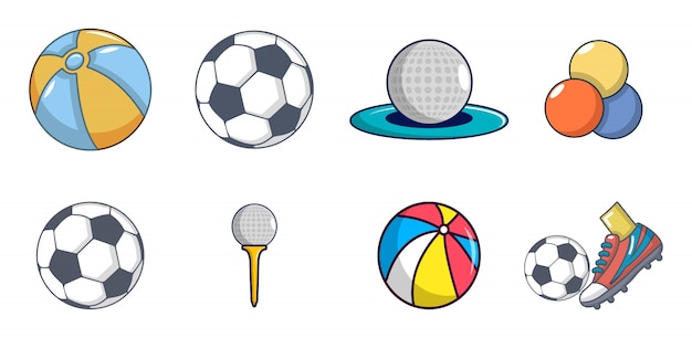 Balls icon set. Cartoon set of balls vector icons set isolated