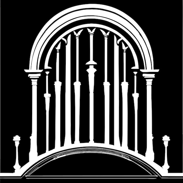 balustrade front view vector illustration