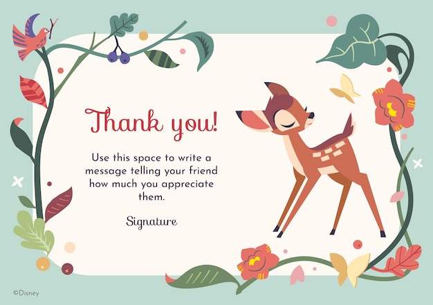 Bambi Thank You Card