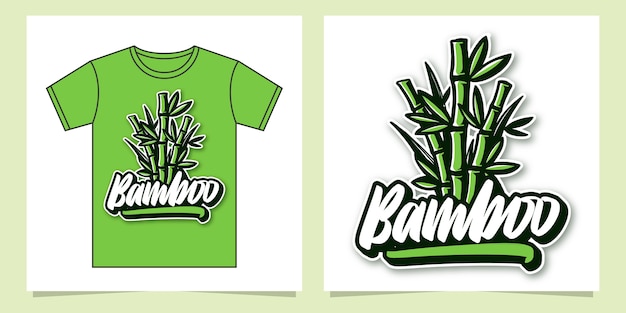 Bamboo hand lettering illustration for apparel