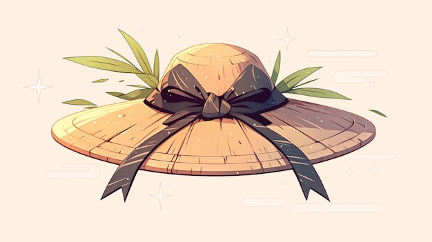 Vector bamboo hats for sun protection