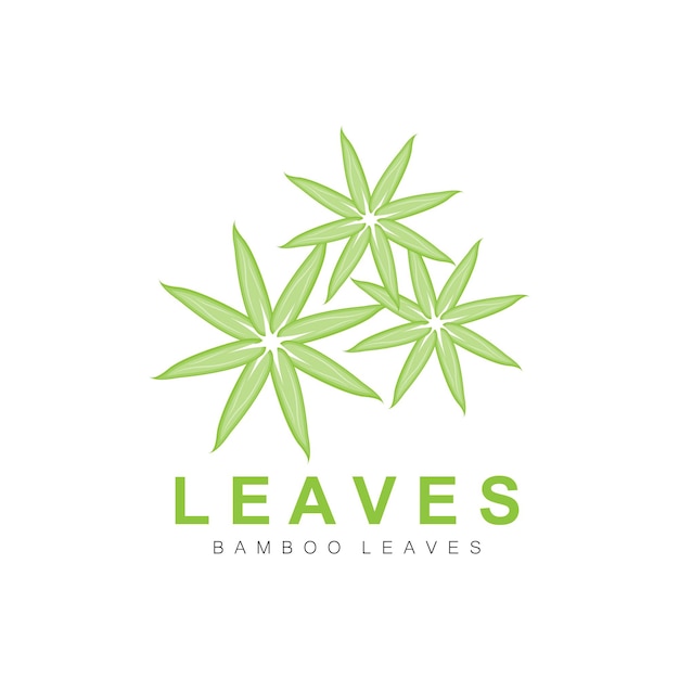 Bamboo Leaf Logo Design Green Plant Vector Panda Food Bamboo Product Brand Illustration