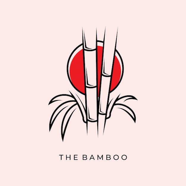 Bamboo Line Art Illustration Handdraw Logo