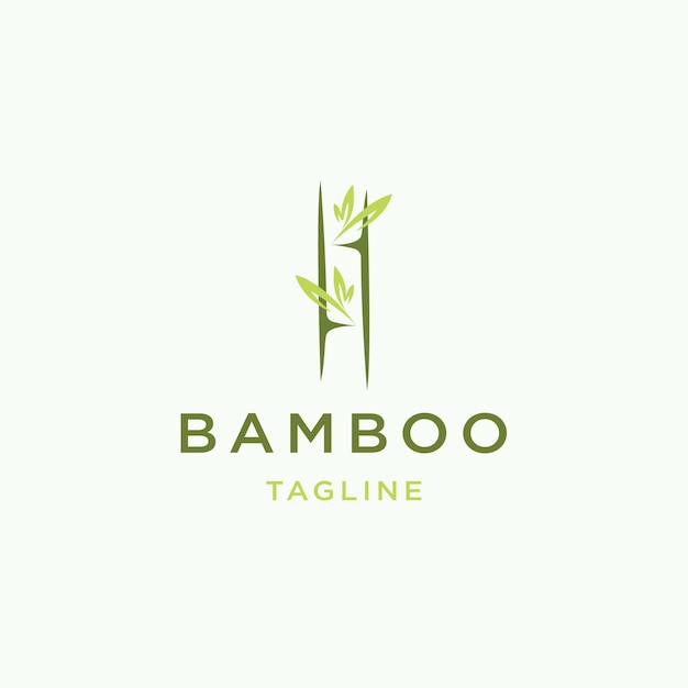 Bamboo logo design template flat vector illustration