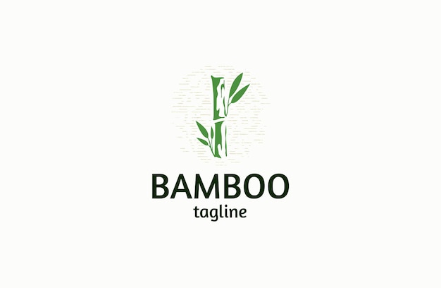 Bamboo logo icon design template flat vector illustration