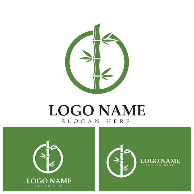 Bamboo Logo Template vector icon illustration design