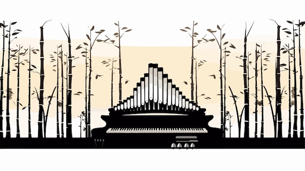 Bamboo Mouth Organ Music Instrument Silhouette Vector