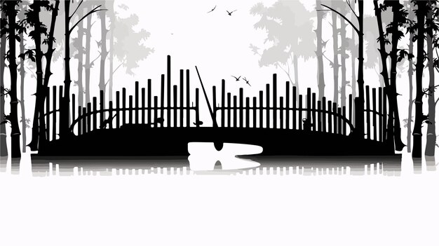 Vector bamboo mouth organ music instrument silhouette vector