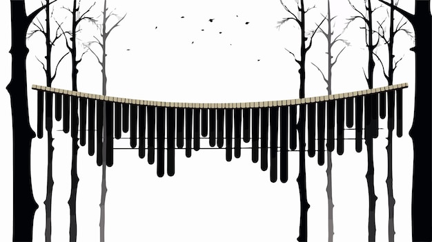 Bamboo Mouth Organ Music Instrument Silhouette Vector