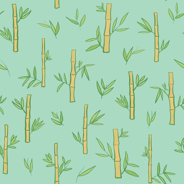 Bamboo plant vector seamless pattern