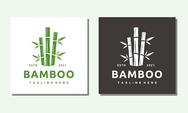 Bamboo silhouette logo design icon vector template for spa and beauty salon massage furniture mate