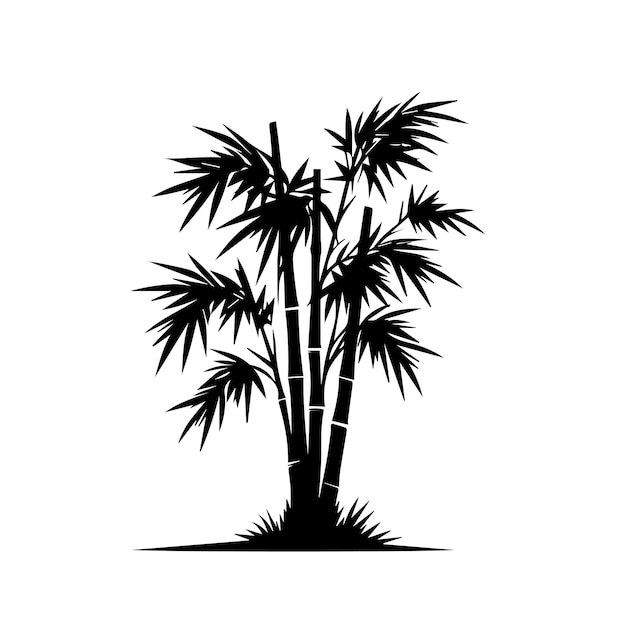 Vector bamboo tree vector with a simple silhouette style