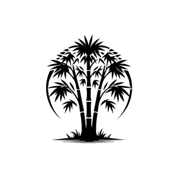 Vector bamboo tree vector with a simple silhouette style