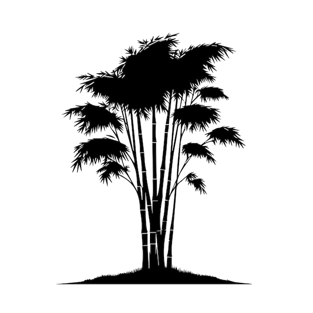 Vector bamboo tree vector with a simple silhouette style